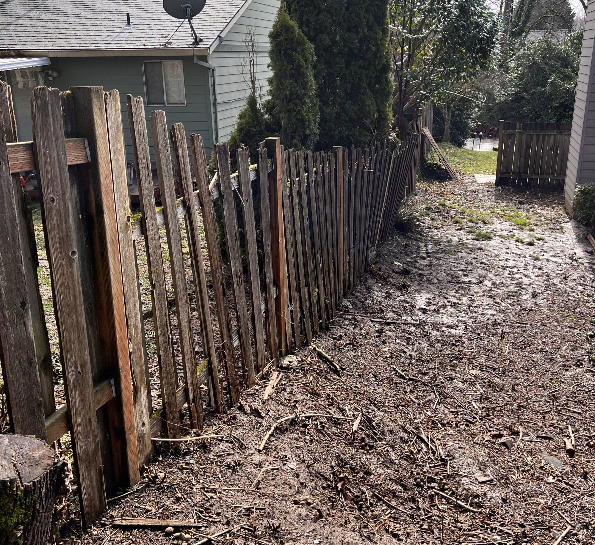 Old Fence Before Rebuild