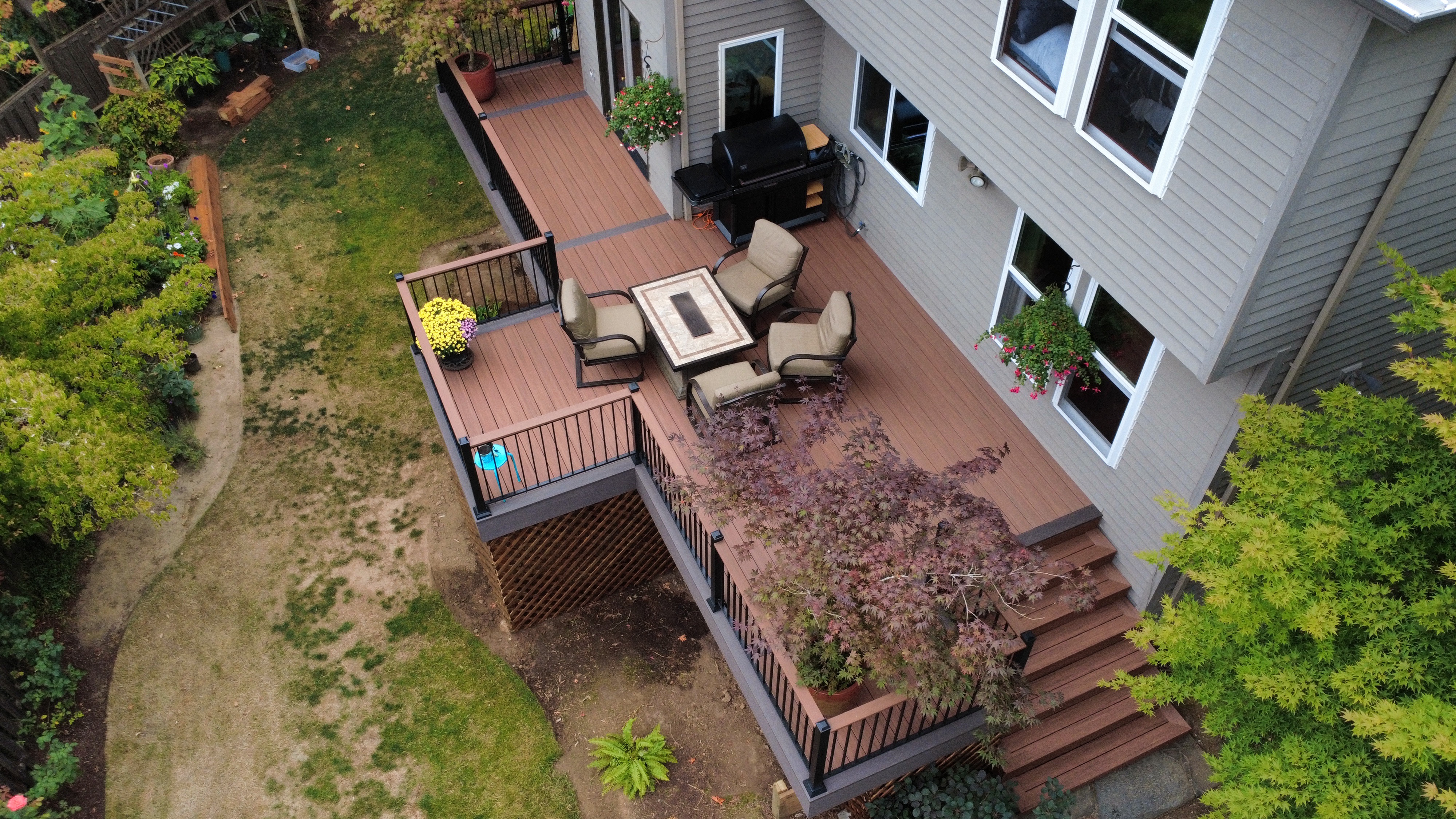 Multi-level composite deck